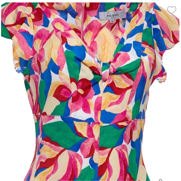 Jumpsuit Ann Miller rayon/linen size 30 USA M - Picture 3 of 10